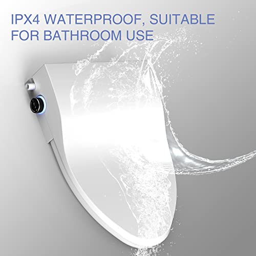Image of Simenr Smart Bidet Toilet Seat Elongated Cover Electric Slow Close Quiet Instant Warm Water Heated Self-Cleaning Nozzle Powerful Dryer Remote Anti-yellowing PP Materials