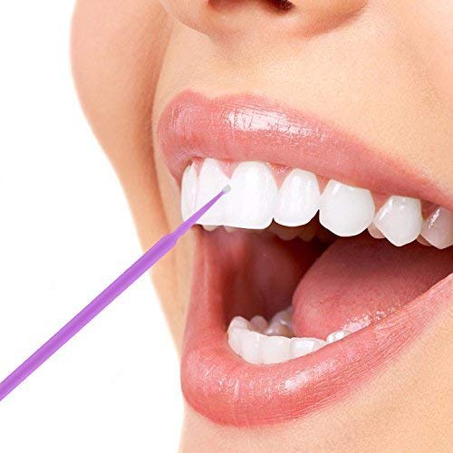 BONEW 400 Stück Dental Einweg Produkt Dental Micro Applikator Pinsel Biegbar Ultrafine Dia.1.5 Mm (lila)