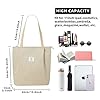 KALIDI Waterproof Corduroy Tote Bag with Zipper Casual Hobo Shoulder Bag Handbag Large Capacity Cord Tote Bag Women Shopping Bag for School Work College Daily Use,Beige #3