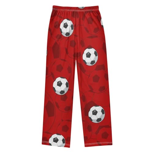 Ball on Red Boys Pants Boys Athletic Pants Long Pant for Boywith Pockets Wide-Leg Size 6-14Y2