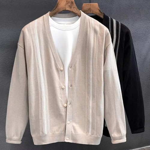 Cárdigan de punto ligero para hombre suéter cómodo que no pierde la forma 6