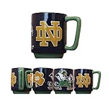 RFSJ Notre Dame Fighting Irish Sculpted Contoured Relief Mug – 3D Team Logo & Handle Design – NCAA Licensed Coffee Cup – Durable Ceramic Drinkware for Home or Office – Great Gift for Fans – 16 oz