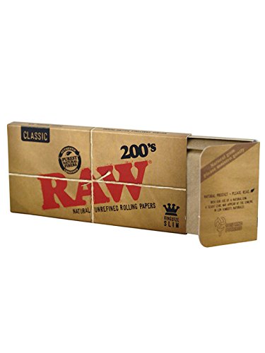 RAW 200's - KINGSIZE SLIM PAPERS - 200 Pack (5 Pack)