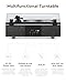 Qlearsoul ONE-S Vinyl Record Player with Bluetooth Input/Output, All-in-One Vintage Turntable Built in Speakers, Phono Preamp & DSP, AT-3600L Cartridge, 33/45 RPM (Black)