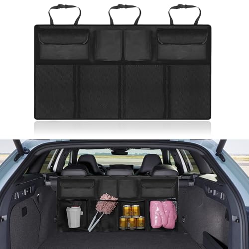 LTDCVTR Trunk Organizer with 8 Storage Pockets, Large Capacity Car Storage Bag, Automotive Interior Cargo Organization Storage Bag Accessories, Universal for SUV, Truck, Van