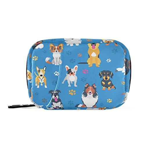 Image of Ollabaky Cute Dogs Portable Pill Organizer Case, 7 Days Pill Box with Zipper, Multipurpose Travel Bag