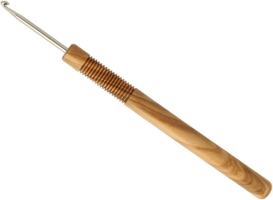 Addi AD5777015-4.50 Olive Wood Crochet Hook 4.5mm, Brown