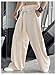 GORGLITTER Men's Casual Wide Leg Dress Pants Elastic High Waisted Baggy Streetwear Trousers Khaki Large