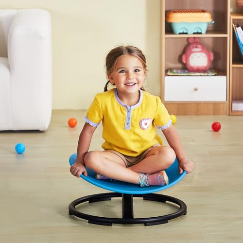 Image of VEVOR Kids Swivel Chair, 220 LBS Capacity, Sensory Spinning Chair, Autistic Kids Sensory Toy with Non-Slip Metal Base, Toddler Sit and Spin for Coordination Balance Focus Training Blue