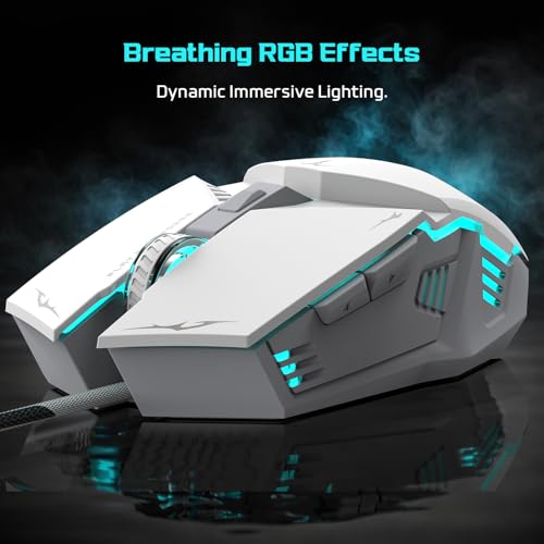 Image of EvoFox Shadow Plus Gaming Mouse Wired | Gaming Mouse with Instant A603FP Sensor, 7200 DPI Optical Tracking, HUANO Switches, 6 Buttons, Ergonomic Design, Braided 1.5m Cable USB - Black