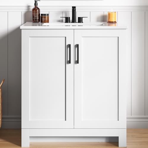 LIKIMIO 30" Bathroom Vanity with Sink, Freestanding Bathroom Vanity with