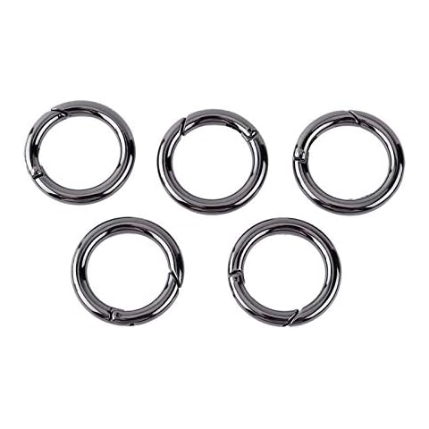 5PCS/Bag Zinc Alloy Round Carabiner Gate Rings Spring O Rings Snap Clip Keyring Spring Snap Hook for Bags, Purses, Keychain, Camping Hiking Cover