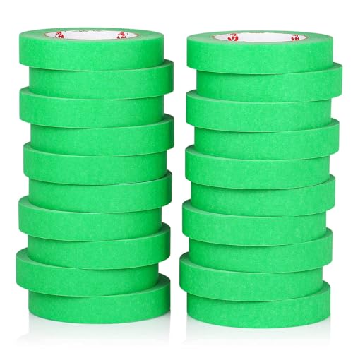 Image of BOMEI PACK Green Painters Tape 1 Inch Bulk - Paint Tape 20 Rolls x 1 Inch x 55 Yards - Green Masking Tape for Walls Painting, DIY Crafting, Edge Finishing and School Projects, Total 1100 Yards