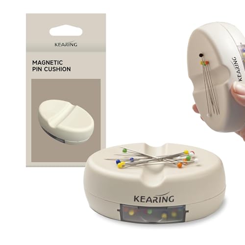 KEARING Magnetisches Nadelkissen mit Schublade (10 cm) – Starker Nadelhalter für Nähen, Quilten & Handarbeiten – Nähzubehör zur Aufbewahrung von Stecknadeln, Nähnadeln, Büroklammern & Schrauben