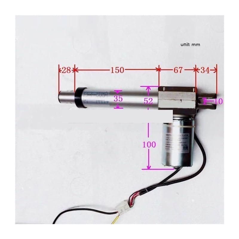 DC 24V 50W Linear Actuator Stroke 6mm/s 124MM for Intelligent Range Hood, Fan Blades, Cabinets, Window Opener