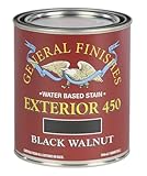 General Finishes Exterior 450 Water Based Wood Stain, 1 Quart, Black Walnut