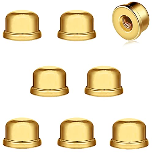 Hyamass 8Pcs Lamp Finial Knob Lamp Accessories 1/2 Inch Tall Lamp Finials Plated Steel Finials Tapped 1/4-27 For Lamp Harp Tops(Gold） #TOP5