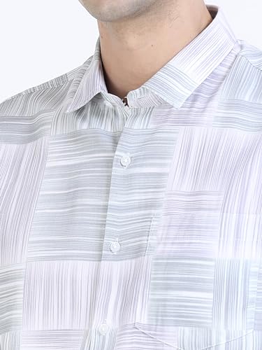 Image of COOL COLORS Men's Cotton Twill Slim Fit Printed Shirt Full Sleeve Shirt for Formal & Casual Wear Shirt for Men