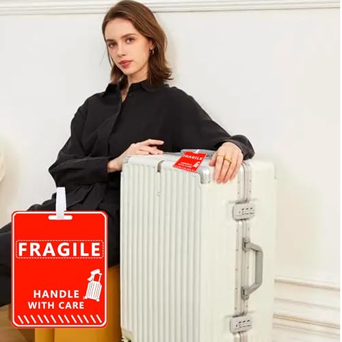 Fragile Luggage Tags 5 x 4 Inch Luggage Tags Travel Bag Tag - Handle with Care Tag for Suitcases Luggages or Travel Bags Women Men 2Pcs Fragile Tagss4