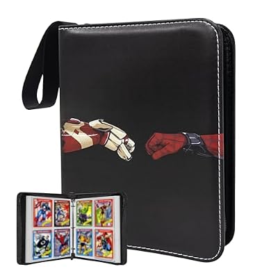 Raccoglitore di carte Marvel per carte Ironman Spiderman, 4 tasche con 60 custodie fino a 480 carte, custodia impermeabile per ragazzi, campioni Marvel Superhero Games