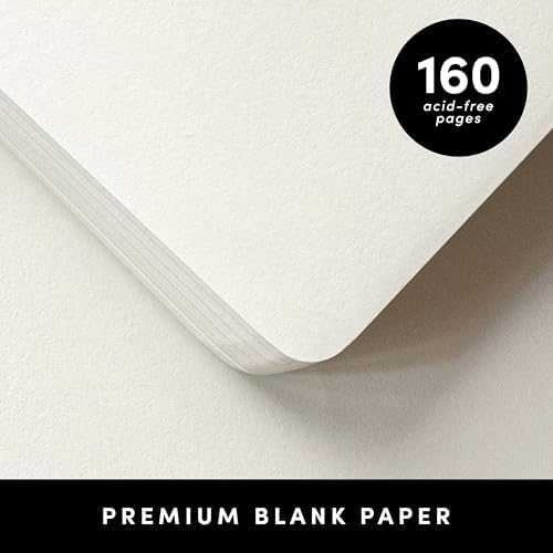PAPERAGE Blank Journal Notebook, (Navy), 160 Pages, Medium 5.6 in x 8 in - 100 GSM Thick Paper β Hardcover Journaling Notebook for Work, School, Note Taking or Sketching - 3