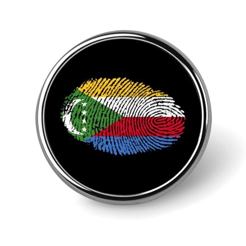 Broche ronde en métal drapeau des Comores - Insigne - Bijou de revers - Unisexe