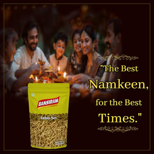 Image of Bansiram Aloo Sev | Authentic Indian Aloo Bhujia Namkeen | Crispy & Light Potato Snack | Delicious Spiced Ready-to-Eat Savory Snack | Perfect for Tea Time, Travel & Anytime Munching | 375g Pack