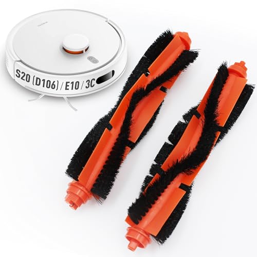 BekabA Pack de 2 Cepillos Principal para Xiaomi Vacuum S20 (D106)-Longitud-17,5CM, 2 Cepillos de Reemplazo, Kit De...
