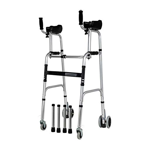 Deambulatore Pieghevole Rollator Leggero Deambulatore Rollator Pieghevole Altezza Regolabile Ausilio per la Mobilità in Alluminio Dispositivo Robusto per Camminare