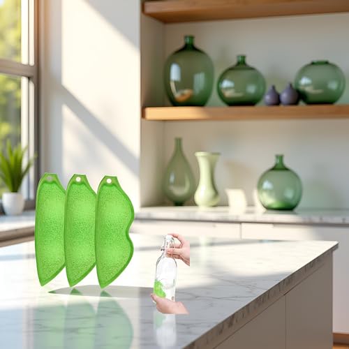Image of Multipurpose Bean Shaped Sponge Set - 3 Pack Heat Resistant Bottle & Internal Cleaning Sponges - Reusable entreprises Bottle Cleaning Tools