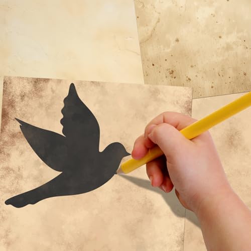 48 peças de papel de papelaria antigo, 20 x 28 cm, papel pergaminho de dupla face, papel antigo, usa