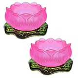 3.15 inches Lotus Candle Tealight Holder Set of 2 Tea Light Holders Candle Glass Holder Night Light...