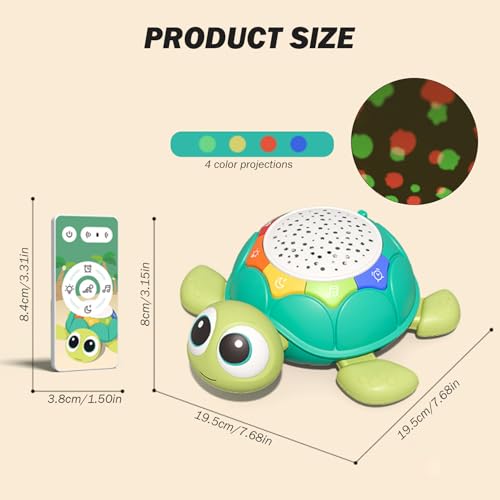 Jouet musical bébé avec projecteur turtle pour éveil sensoriel des petits - 4