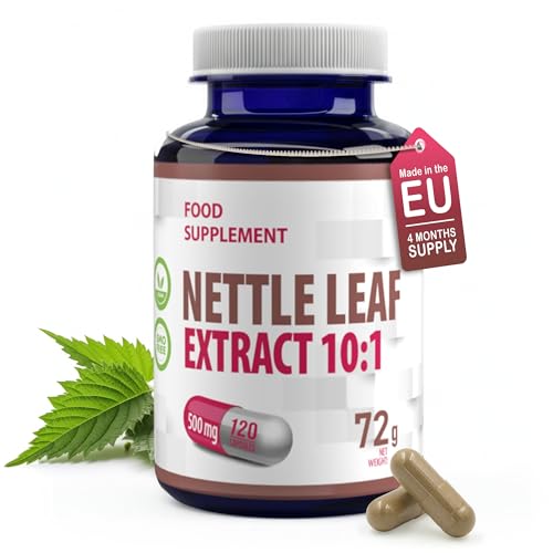 Hepatica Brennnessel Blätter (Nettle) Extrakt 10:1 | 5.000mg Äquivalent | 120 Vegane Kapseln | Hochdosierte Unterstützung für Gelenke, Prostata & Entgiftung | Laborgeprüft | Nahrungsergänzungsmittel