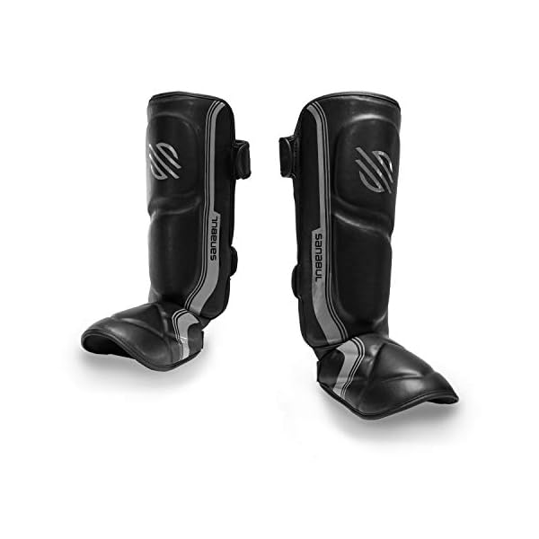 Sanabul-Core-Advanced-Series-Hook-and-Loop-Strap-Kickboxing-Muay-Thai-MMA-Shin-Guards Sanabul Core Advanced Kickboxing Shin Guards | High-Impact Foam, Ergonomic Design, and Secure Hook and Loop for Optimal Training | Muay Thai Shin Guards for Adults and Children (Gunmetal, L/XL)