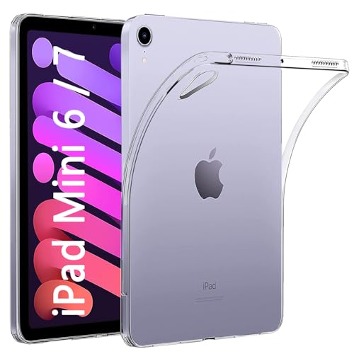 NUPO iPad mini7 / 6 iPad mini (第6、7世代) ケース 耐衝撃 クリア 透明 TPU シリコン iPad mini 6 2021 / iPad mini 7 2024 専用カバー (透明)