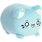 Aurora® Enchanting Tasty Peach® Marble Soda Meowchi Stuffed Animal - Bright & Colorful Design - Showpiece Plush - Blue 7 Inches