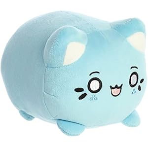 Aurora® Enchanting Tasty Peach® Marble Soda Meowchi Stuffed Animal – Bright & Colorful Design – Showpiece Plush – Blue 7 Inches