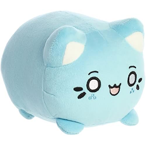 Aurora® Enchanting Tasty Peach® Marble Soda Meowchi Stuffed Animal – Bright & Colorful Design – Showpiece Plush – Blue 7 Inches