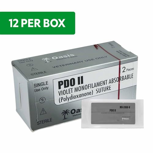 Image of Oasis Vet PDO (Polydioxanone) Surgical Suture, 2-0, (CP-1) 1 /2 37mm Reverse Cutting Needle, 75cm, 12 /Box, Veterinary Use