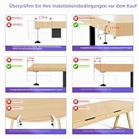 Univivi Kabelkanal Schreibtisch Ohne Bohren, 70 cm Kabelmanagement Weiß – Ansicht 6