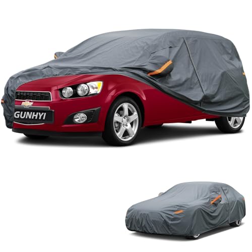 Image of GUNHYI Premium Car Cover Custom Fit Chevrolet Cruze Hatchback, 16 Layers Heavy Duty Car Cover Waterproof All Weather with Zipper Door for Sun Rain Snow Dust Uv Protection