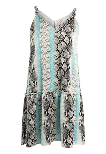 IZIA Damen Minikleid mit Schlangenprint 19323118-IZ01, BLAU Mehrfarbig, S