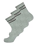 FILA 3 pares de medias, rayas unisex: Colour: Grey | Size: 6-8 UK