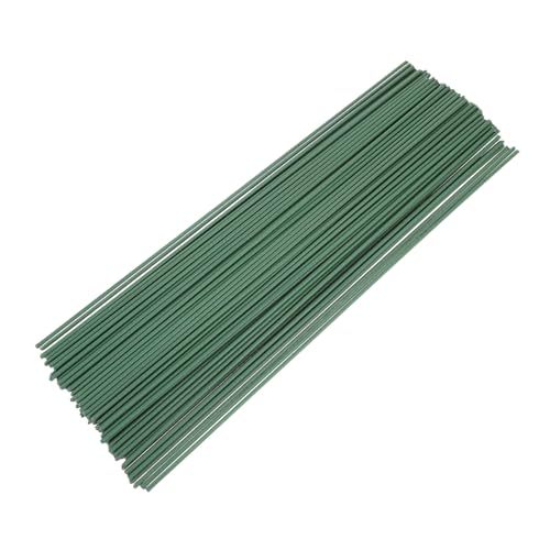 TEHAUX DIY Flower Stem Bouquet Kit 100pcs Floral Stem Wires Metal Wire Flowers Green for DIY Floral Arrangements Crowns Corsages