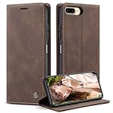 Handyhülle für iPhone 6 Plus/iPhone 7/8 Plus Hülle, Klapphülle Premium Lederhülle Klappbar Flip Hülle Tasche Magnet Kartenfach Standfunktion Klapphülle Schutzhülle für iPhone 6/7/8 Plus,Kaffee