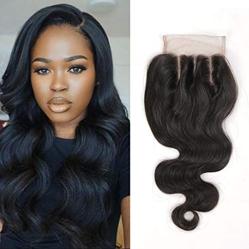 New Brazilian Boby Wave 4x4 Three Part Lace Closure Virgin Human Hair 100%