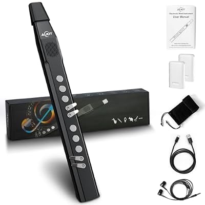AIJOY AWI-100 Portable Digital Wind Instrument, Mini Electric Saxophone with 27 Musical Tones, 2 Fingering Modes, 5-Octave Range, Bluetooth MIDI & Rechargeable, for Beginners Adults Teens