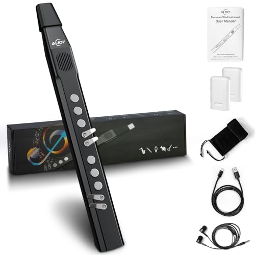 AIJOY AWI-100 Portable Digital Wind Instrument Mini Electric Saxophone with 27 Musical Tones 2 Fingering Modes 5-Octave Range Bluetooth MIDI & Rechargeable for Beginners Adults Teens