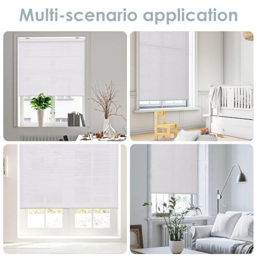 LUCKUP Custom Size Cordless Cellular Shades for Windows-Light Filtering Bottom Up Honeycomb Blinds Thermal UV Protection Energy Saving Pleated Window Shades, White, 45" Wx64 H（114Wx163H cm） by LUCKUP - Image 7